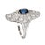 Finely detailed antique Edwardian era ring (circa 1910s) crafted in 900 platinum. Centrally mounted estimated 0.50 carat...