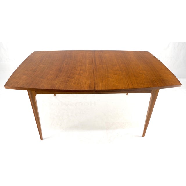Tapered Legs Walnut 3 Leaves Danish Mid Century 66" Long Dining Table MINT! For Sale - Image 10 of 13