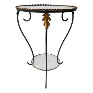 Mid-Century Wrought Iron and Glass Plant Table, 1960s For Sale