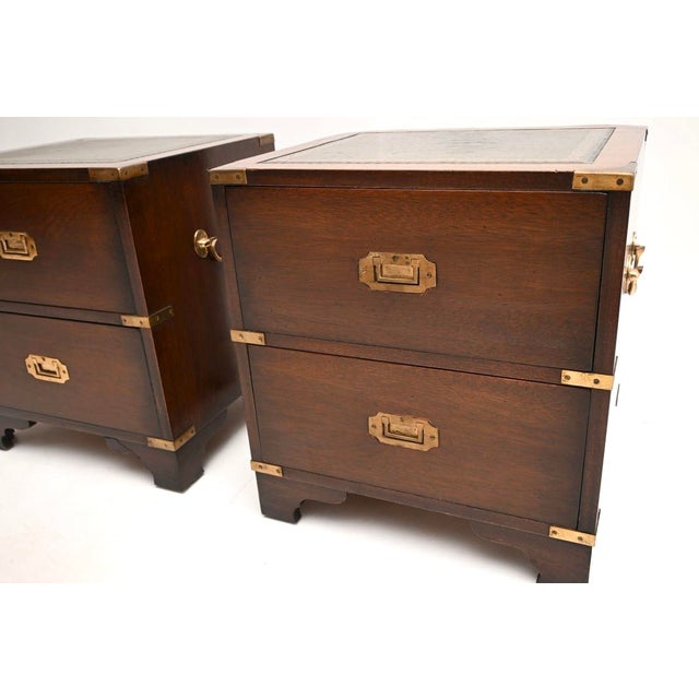 Vintage Military Campaign Bedside Chests, 1950, Set of 2 For Sale - Image 10 of 11