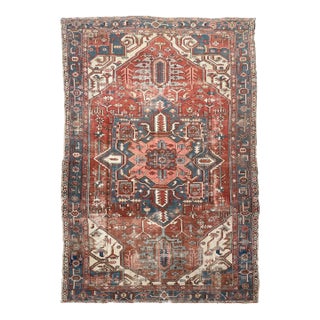 Slender European Sized Antique Heriz-serapi Rug - 8.2 X 13 For Sale