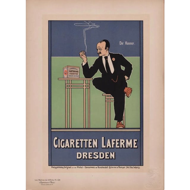 Fritz Rehm, Der Kenner - Cigaretten Laferme Dresden from Les Maîtres de L'Affiche, 1898, Original Lithograph For Sale - Image 8 of 13