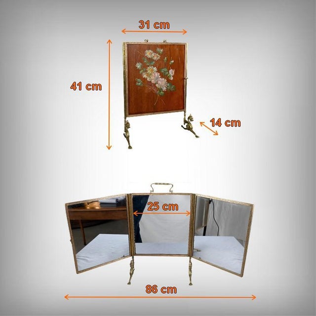 Bronze Triptych Mirror, 1900s For Sale - Image 16 of 17