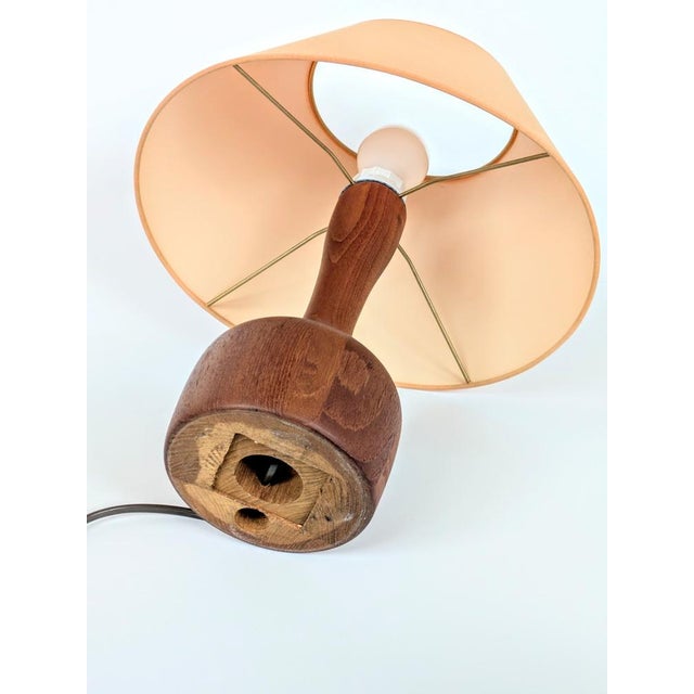 Mid-Century Danish Teak Table Lamp attributed to Domus, 1960s For Sale - Image 10 of 12