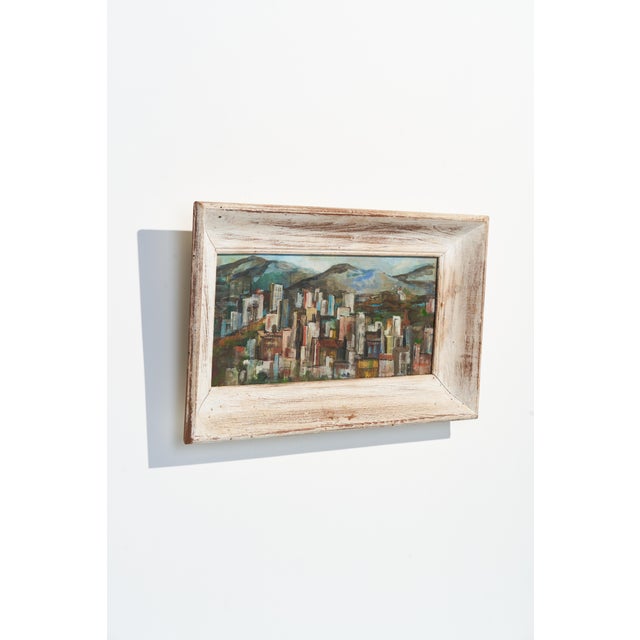 1950s Framed Original “Hill Town” Oil Painting, Signed by Artist Doris Tinkham For Sale - Image 4 of 10