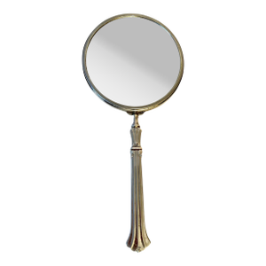 Silver Hand Mirror with Magnification on Opposing side