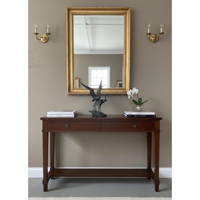 Mid-Century Modern Verdigris Bronze Crane & Heron Sculpture on Faux Stone Base For Sale - Image 10 of 10