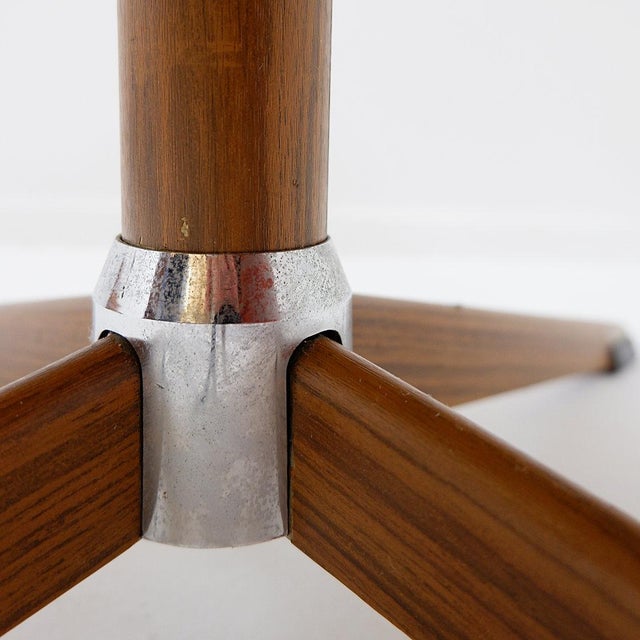 Swivel Ottoman in Brown Leather and Metal Base from de Sede, Switzerland, 1970s For Sale - Image 11 of 16