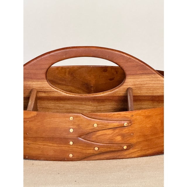 1900s Antique American Three Finger Box with great brass nail head details. Rich patina