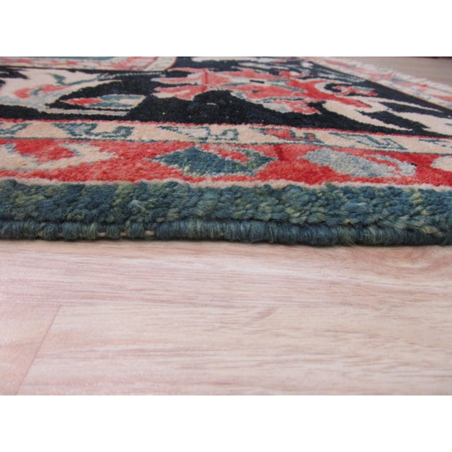 Refined Chic Green Hand-Knotted Wool Rug Carpet With Allover Lattice Design For Sale - Image 4 of 4