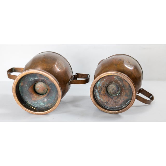 20th Century Arts and Crafts Deco Style Copper Sugar and Creamer by Joseph Heinrichs For Sale - Image 10 of 13