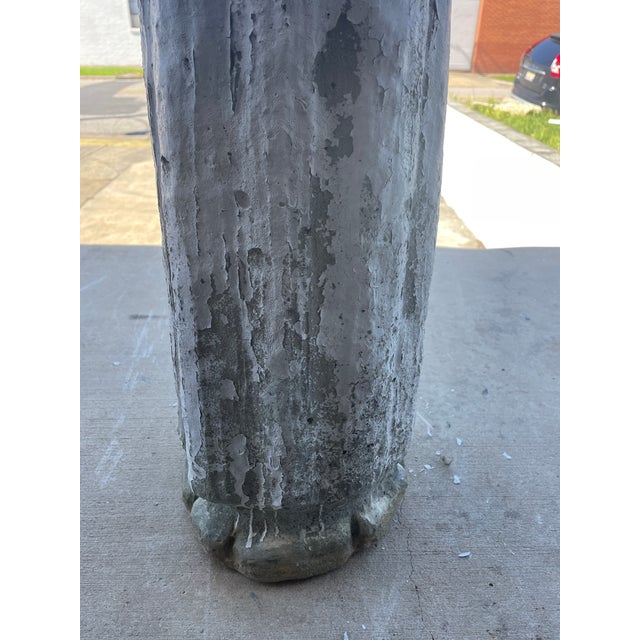 1940's Concrete "Bird Girl" (Peasant Girl) Bird Feeder 47" Tall From Augusta Georgia Estate For Sale - Image 9 of 13