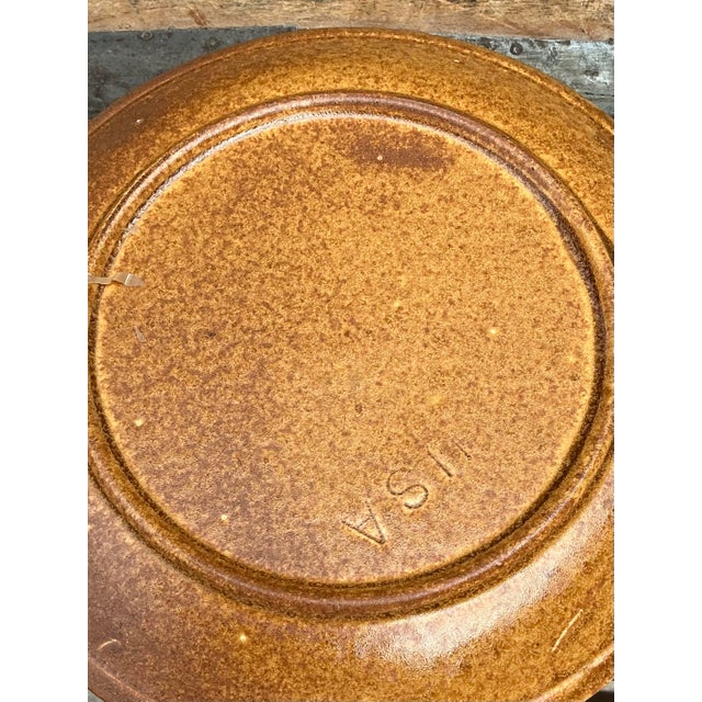 Late 20th Century Vintage Mid-Century Modern Glazed Ceramic Dinner Plates - Set of 10 For Sale - Image 5 of 12