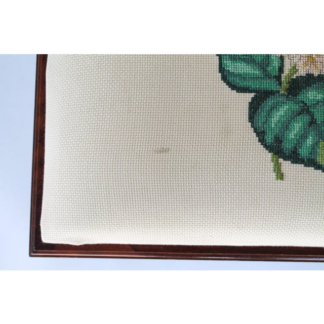 Wood Vintage Bombay Company Floral Footstool For Sale - Image 7 of 10