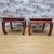 Antique Shanxi Province Red Lacquer Elm Side Tables - Pair These antique Shanxi province elm side tables have been wrapped...