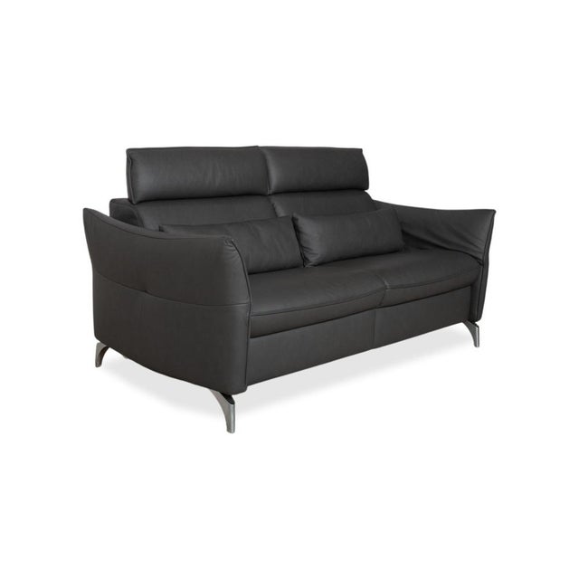 Animal Skin Two-Seater and Three-Seater Leather Sofa in Grey with Manual Function from Himolla Weilheim, Set of 2 For Sale - Image 7 of 18