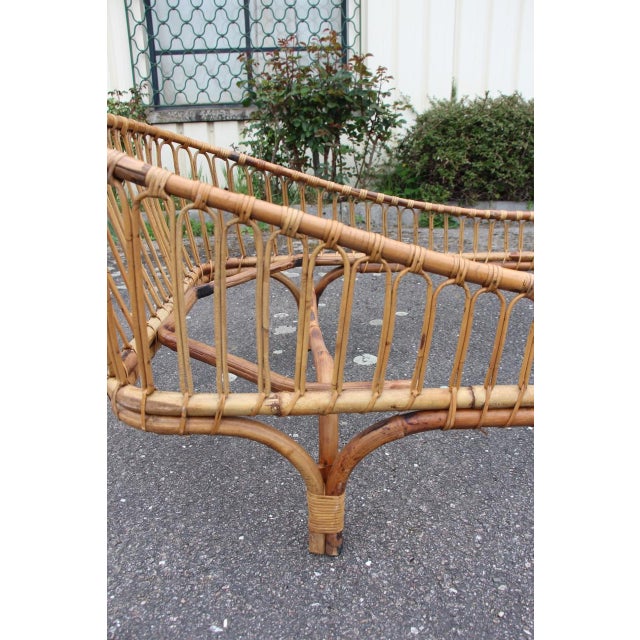 Vintage Italian Rattan Bed, 1960s For Sale - Image 6 of 7