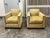 Design Plus Gallery presents a Pair of Manhattan Lounge Armchairs from Baker Furniture. Upholstered in golden yellow...