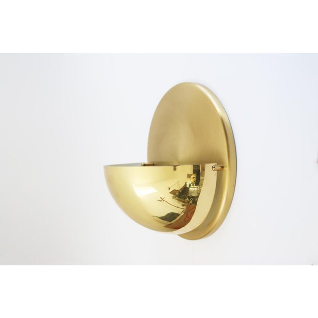 1960s Mid-Century Modern Minimalist Brass Wall Lamps, 1960s, Set of 2 For Sale - Image 5 of 7