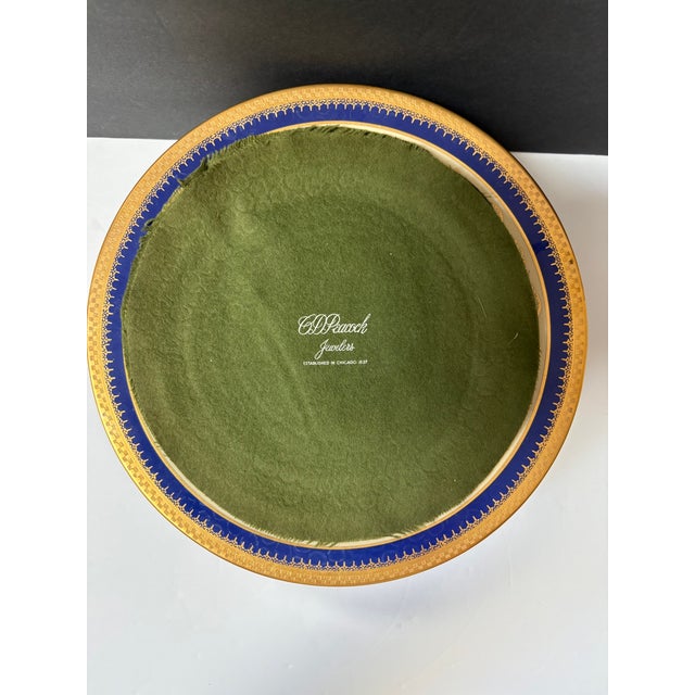 1940s Stouffer Fine China Gold Encrusted Cobalt Blue Porcelain Dinner Plates Set of 6 For Sale - Image 9 of 10