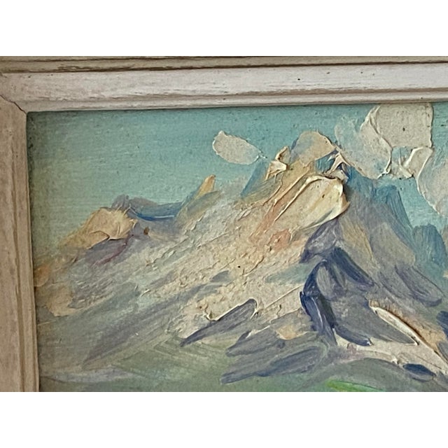 Antique & Vintage Small Oil Painting on Hardboard Panel 1950s-1960s Signed by the Artist - CLAUDE SARGUE Artist from Lyon,...