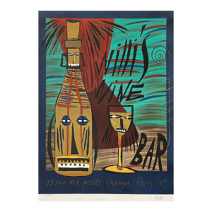 1988 François Voisin Willi's Wine Bar Signed Lithograph