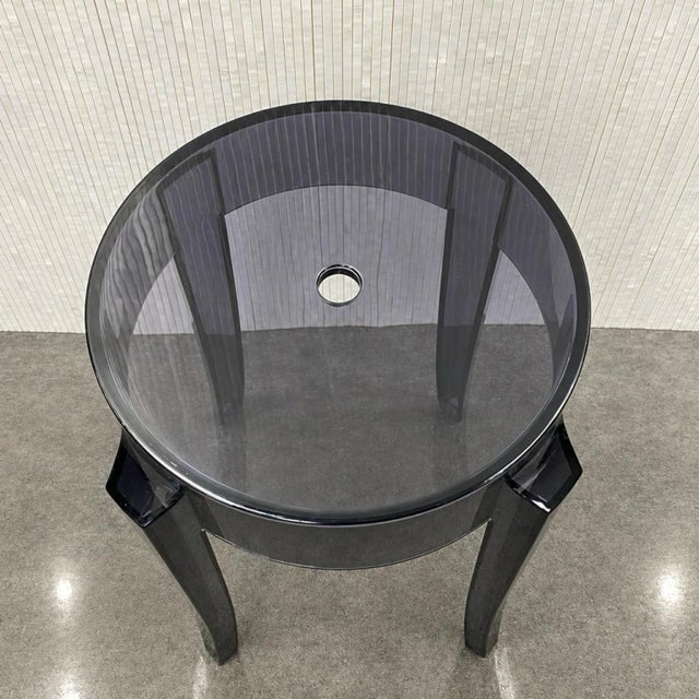 These stools were used as showroom displays. Both have some scuffing. If you need more photos, please ask. Made in Italy...