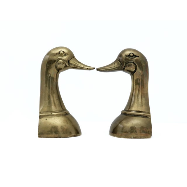 Vintage Brass Duck Bookends, a Pair For Sale - Image 4 of 8