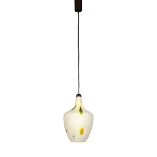 Mid-Century Multicolor Opaline Murano Glass Pendant Lamp from Stilnovo, Italy, 1950s For Sale