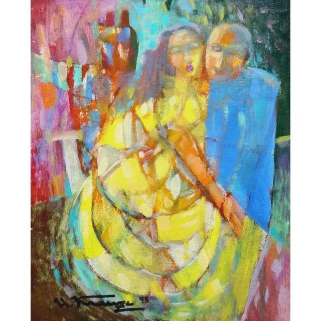 Uldis Krauze, Tango, 1998, Oil on Board, in Good conditions. Designed 1990 to 1999 This piece is attributed to the...