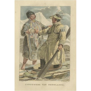 Jaques Kuyper, Inhabitants of Unalaska, Hand-Colored Print, 1805 For Sale