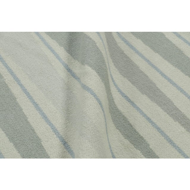 Blue Rug & Kilim’s Oversized Scandinavian Style Rug, Green and Blue Geometric Pattern For Sale - Image 8 of 9