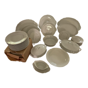 1970’s Vintage/New Royal Limoges La Fayette White European Dinner Service- 47 Pieces