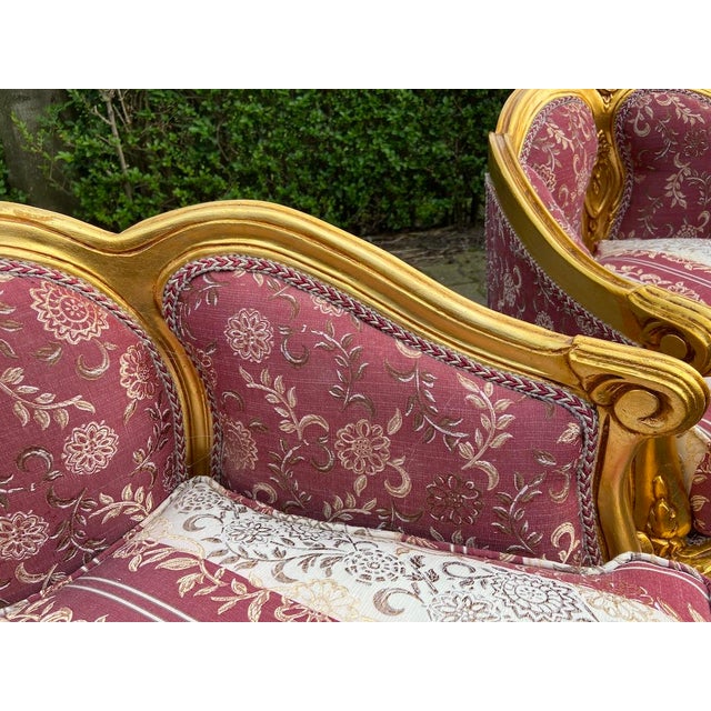 1980s French Louis XVI Gold Beech Bergere Chairs - 2 For Sale - Image 9 of 15