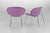 Vintage Chairs Italian Production 1980s. Seat covered in white microfibre. Structure made of chromed metal.