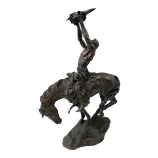 “Prayer to the Healing Spirit” Native American Bronze Signed (Buck) McCain For Sale