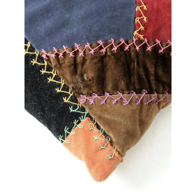 Early 20th Century Antique Crazy Quilt Throw Pillow For Sale - Image 5 of 8