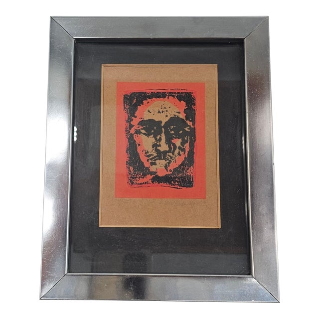 Framed 1973 J. Anderson Styrofoam Relief Print – Limited Edition of 25 in Brushed Chrome For Sale