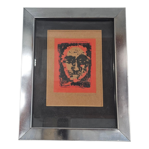 Framed 1973 J. Anderson Styrofoam Relief Print – Limited Edition of 25 in Brushed Chrome