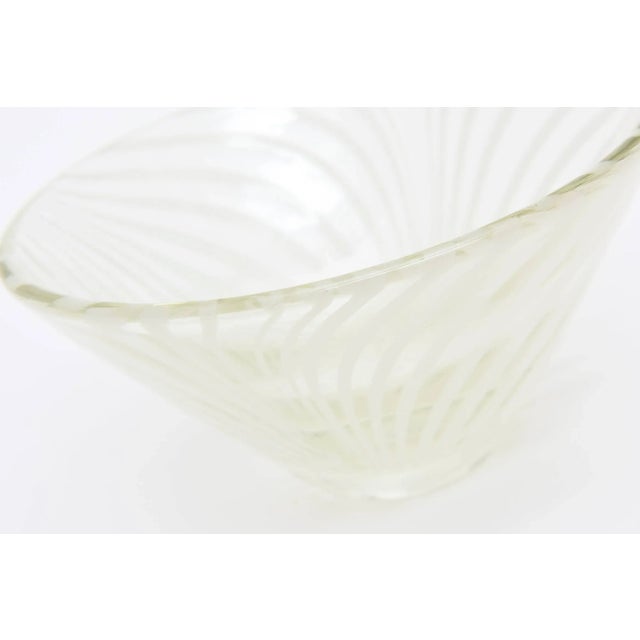 1970s Vintage Sculptural Optical Swirled Swedish Glass Bowl For Sale - Image 5 of 11