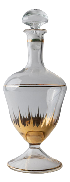 Vintage Murano Glass Carafe with Gilded Details and Stopper, 1960s