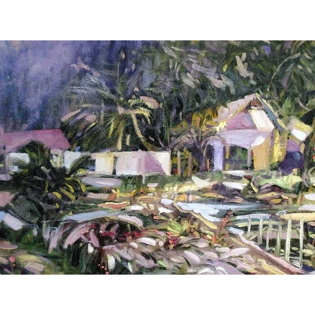 Impressionist 1980s "Upcountry Maui" Hawaiian Landscape Aerial View Oil Painting by R. Bolton Smith For Sale - Image 3 of 6