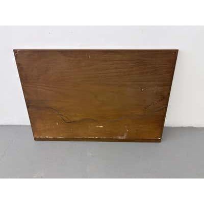 Mid 20th Century Drexel Wall Mirror with Brass Trim and Walnut, Mid-Century 1955 For Sale - Image 5 of 9