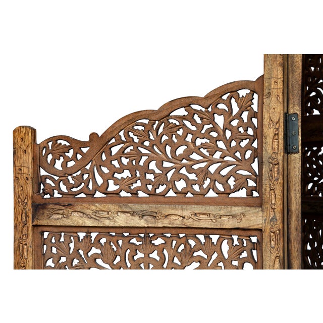 Vintage Handcrafted Wood Screen; Room Divider For Sale - Image 10 of 12