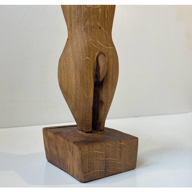 Interesting vintage piece by an unknown/unidentified Danish Sculptor or Folk artist circa 1960s-70s. Full frontal male...