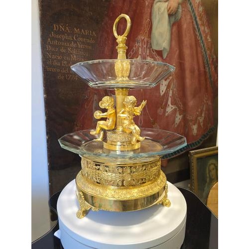 An exceptionally refined French First Empire two-tier centerpiece, attributed to Pierre-Philippe Thomire (1751–1843),...