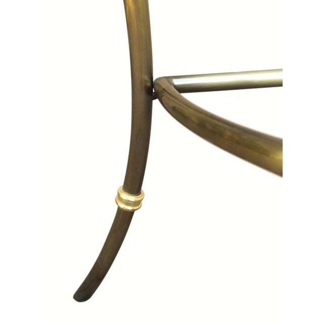 1986 Design Institute of America Brushed Nickel & Glass Console Table For Sale - Image 5 of 6