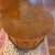 1970s Round Top Hexagon Two Door Cabinet End Table With Brass Ring Pulls and Leg Caps For Sale - Image 9 of 10