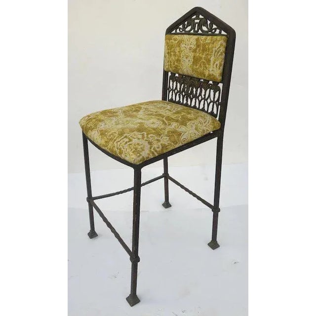 Metal 1900's Iron Filagree Desk Dressing Table with Marble Top and Matching Chair - 2 Pieces For Sale - Image 7 of 9