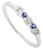 Minimalist Blue Sapphire and Diamond Gold Stacking Ring Size 6.5 For Sale